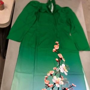 Size 44-Vietnam Style Traditional Dress Women Asian Clothes Ao Dai Clothing